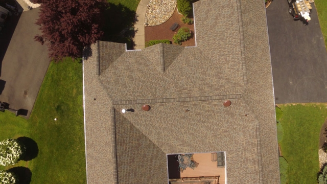 roof replacement aerial view